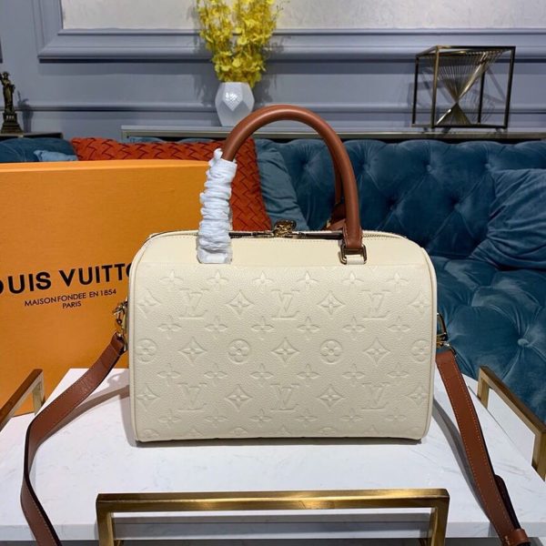 LV Speedy Bandouliere 25 Monogram Empreinte Creme For Women, Shoulder And Crossbody Bags 9.8in/25cm LV M44736