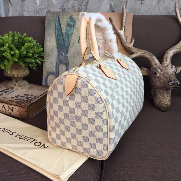 LV Speedy 30 Damier Azur Canvas For Women, WoHandbags 11.8in/30cm LV N41370