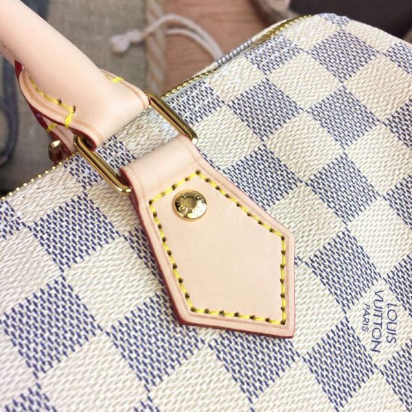 LV Speedy 30 Damier Azur Canvas For Women, WoHandbags 11.8in/30cm LV N41370