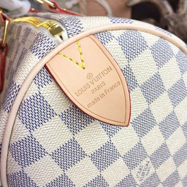 LV Speedy 30 Damier Azur Canvas For Women, WoHandbags 11.8in/30cm LV N41370