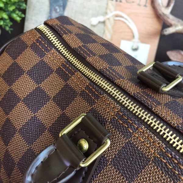 LV Speedy 35 Damier Ebene Canvas For Women, Travel Bags 13.8in/35cm LV N41363