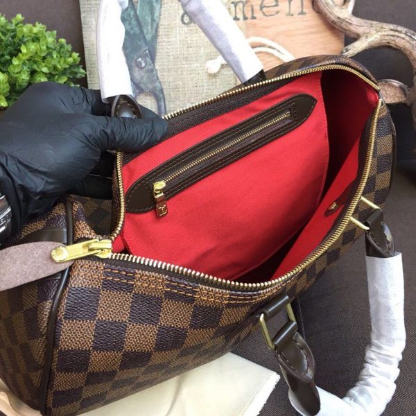 LV Speedy 35 Damier Ebene Canvas For Women, Travel Bags 13.8in/35cm LV N41363