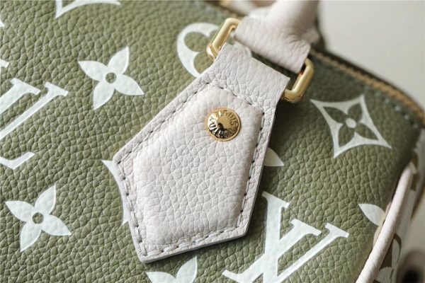 LV Speedy Bandouliere 20 PM Monogram Empreinte Khaki Green / Beige / CreamFor Women, Shoulder And Crossbody Bags 20.5cm/8.1in LV M46118