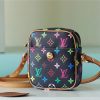 LV Rift Bag Monogram Multicolore Canvas Black For Women, Women’s Handbags, Shoulder And crossbody Bags 5.7in/13.5cm LV