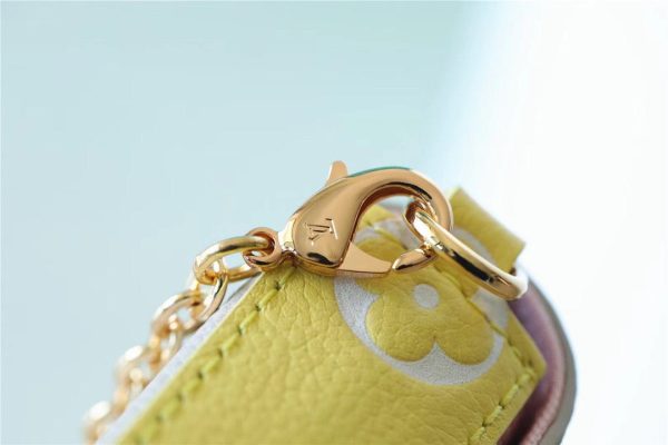 LV Pochette Felicie Monogram Empreinte Pink/ Beige/ Yellow For Women, Shoulder And Crossbody Bags 21cm/8.3in LV M81359