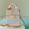 LV The Camera Box Monogram Empreinte By Nicolas Ghesquiere Light Blue/Light Pink For Women, Shoulder And Crossbody Bags 6.3in/16cm LV