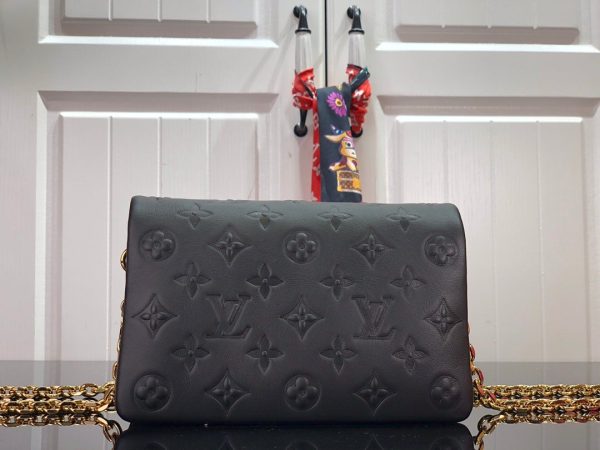 LV Pochette Coussin Monogram Empreinte Black For Women, Shoulder And Crossbody Bags 7.9in/20cm LV M80742