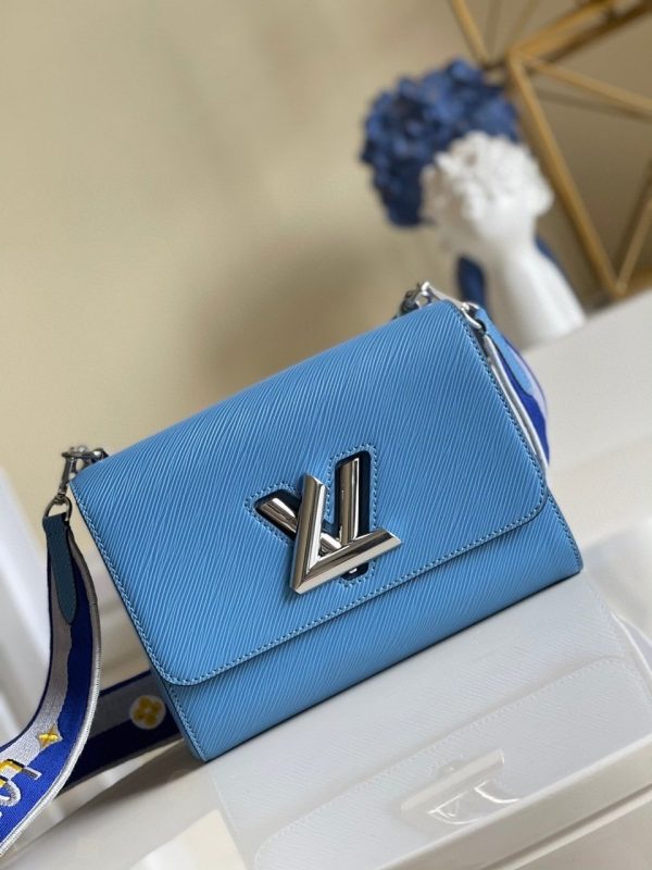 LV Twist MM Epi Blue For Women, Women’s Handbags, Shoulder And Crossbody Bags 9.1in/23cm LV