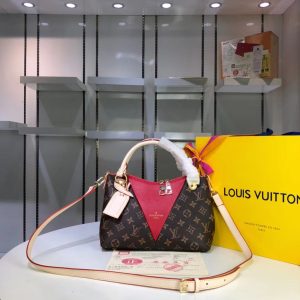 LV V Tote BB Monogram Canvas Cerise Red For Women, WoBags, Shoulder And Crossbody Bags 10.6in/27cm LV M43966