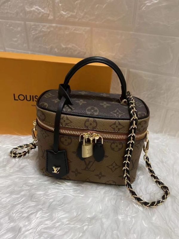 LV Vanity PM Monogram And Monogram Reverse Canvas By Nicolas Ghesquiere For Women, Shoulder And Crossbody Bags 7.5in/19cm LV M42264