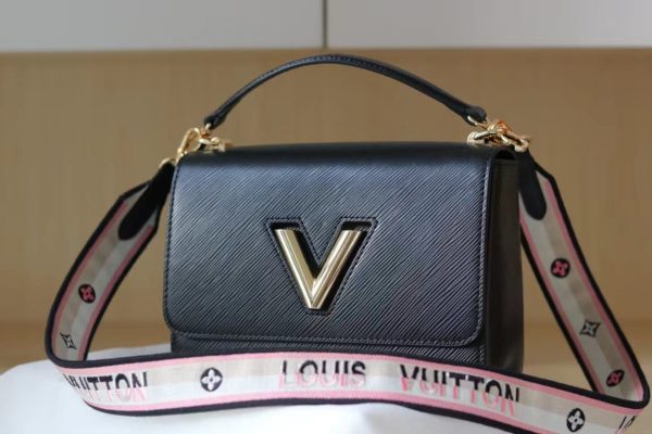 LV Twist MM Monogram Blossoms Black For Women, Shoulder And Crossbody Bags 9.1in/23cm LV M57505