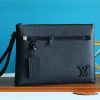 LV Pochette Ipad Black Aerogram For Men, Wallet 30cm LV M81029