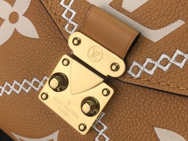 LV Pochette Metis Monogram Empreinte Arizona Brown For Spring, Shoulder And Crossbody Bags 9.8in/25cm LV M46018