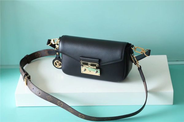 LV Swing Monogram Black For Women, Shoulder And Crossbody Bags 24cm/9.4in LV M20393