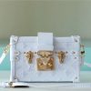 LV Petite Malle Monogram White For Women, Shoulder And Crossbody Bags 7.9in/20cm LV M20847