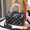 LV Speedy Bandoulière 20 Monogram Empreinte Black/White/Pink For Women, WoHandbags 8.1in/21cm LV M46088