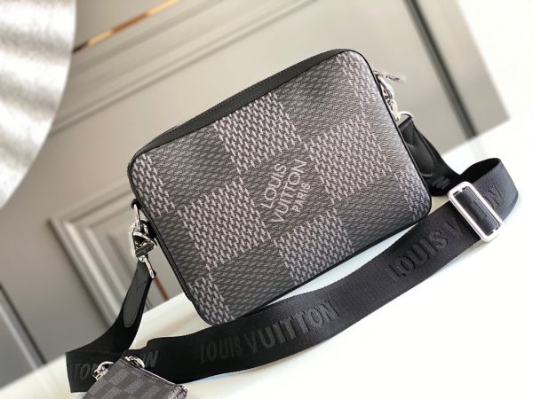 LV Trio Messenger Damier Graphite Black For Men, Bags, Shoulder And Crossbody Bags 9.8in/25cm LV N50017