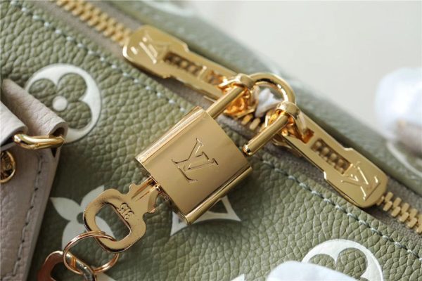 LV Speedy Bandouliere 20 PM Monogram Empreinte Khaki Green / Beige / CreamFor Women, Shoulder And Crossbody Bags 20.5cm/8.1in LV M46118