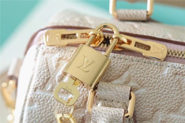 LV Speedy Bandouliere 20 Monogram Empreinte Pale Beige For Women, Shoulder And Crossbody Bags 20.5cm/8.1in LV M46163