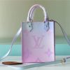 LV Petit Sac Plat Bag In Monogram Canvas For Women 17cm/6.7 Inches Sunrise Pastel LV M81341