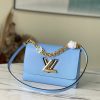 LV Twist MM Monogram Flower Bleu Nuage Blue For Women, Shoulder And Crossbody Bags 9.1in/23cm LV M59627