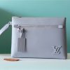 LV Pochette Ipad Grey Aerogram For Men, Wallet 30cm LV M81029