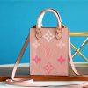 LV Petit Sac Plat Monogram Empreinte Pink For Women, Women’s Handbags, Shoulder And Crossbody Bags 5.5in/14cm LV M80449