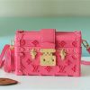 LV Petite Malle Tufted Fluo Pink For Women, Shoulder And Crossbody Bags 7.9in/20cm LV M20745