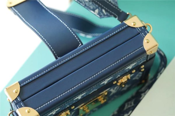 LV Petite Malle Jacquard Since 1854 Blue For Women, Women’s Handbags, Shoulder Bags And Crossbody Bags 7.5in/19cm LV