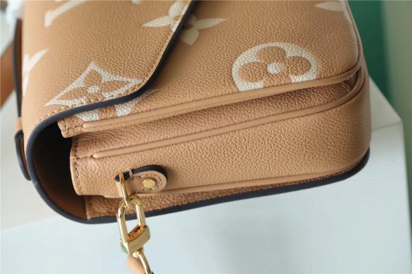 LV Pochette Metis Monogram Empreinte Arizona Brown / Creme Beige For Women, Shoulder And Crossbody Bags 9.8n/25cm LV M46018