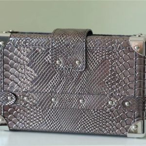 LV Petite Malle High Shiny Alligator By Nicolas Ghesquiere Silver For Women, Shoulder And Crossbody Bags 7.9in/20cm LV