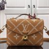 LV Pochette Metis Monogram Empreinte Arizona Brown For Spring, Shoulder And Crossbody Bags 9.8in/25cm LV M46018