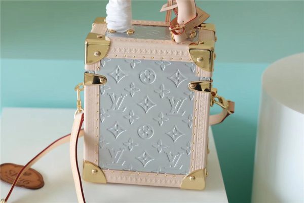 LV The Camera Box Monogram Empreinte By Nicolas Ghesquiere Light Blue/Light Pink For Women, Shoulder And Crossbody Bags 6.3in/16cm LV