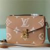 LV Pochette Metis Monogram Empreinte Arizona Brown / Creme Beige For Women, Shoulder And Crossbody Bags 9.8n/25cm LV M46018