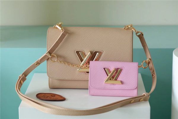 LV Twist MM Bag Epi Beige/ Light Pink For Women, Shoulder and Cross Body Bags 9.1in/23cm LV