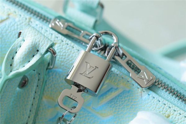 LV Speedy Bandouliere 20 Monogram Empreinte Vert D’eau Green For Women, Shoulder And Crossbody Bags 20.5cm/8.1in LV M46092