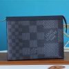 LV Pochette Voyage MM Damier Graphite 3D Canvas Grey For Men, Travel Accessories 27cm LV N60444