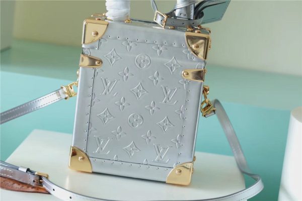 LV The Camera Box Monogram Empreinte By Nicolas Ghesquiere Light Blue For Women, Shoulder And Crossbody Bags 9.3in/16cm LV