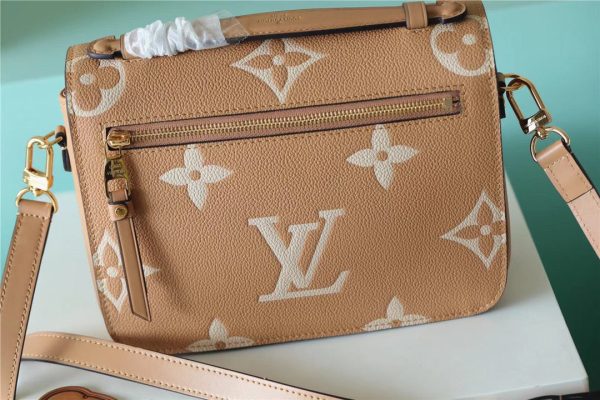 LV Pochette Metis Monogram Empreinte Arizona Brown / Creme Beige For Women, Shoulder And Crossbody Bags 9.8n/25cm LV M46018