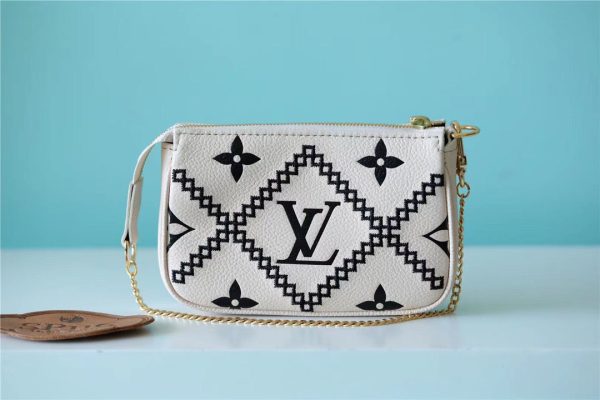 LV Mini Pochette Accessoires Monogram Empreinte White For Women, Women’s Handbags, Shoulder Bags And Crossbody Bags 6.1in/15.5cm LV