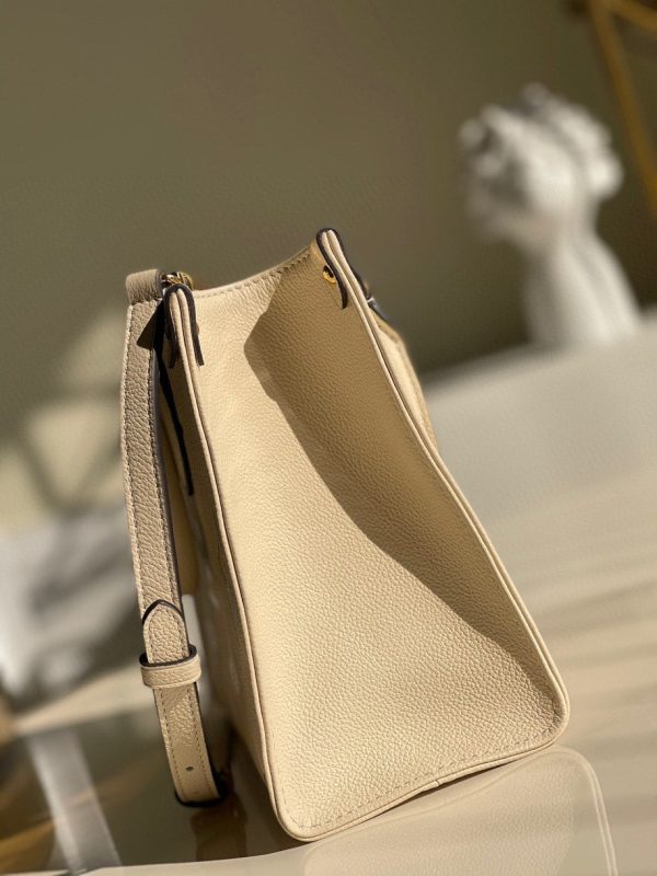 LV Onthego PM Monogram Empreinte Tourterelle Grey/Beige For Women, Shoulder And Crossbody Bags 9.8in/25cm LV M45654