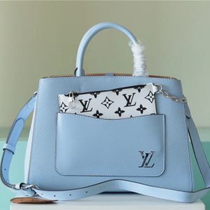 LV Marelle Tote MM Epi Bleu Nuage Blue For Women, Women’s Handbags, Shoulder And Crossbody Bags 11.8in/30cm LV