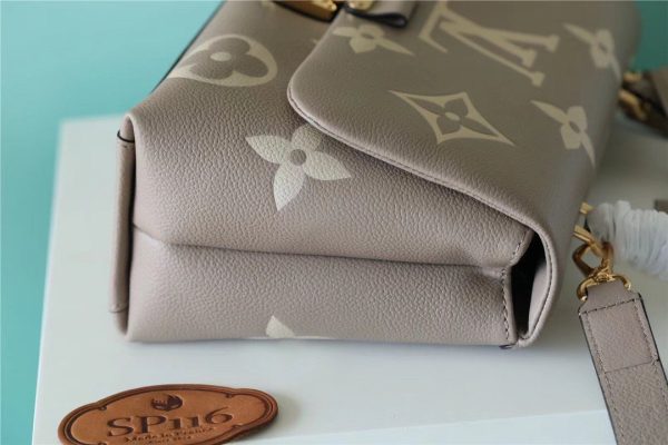 LV Madeleine MM Monogram Empreinte Dove Gray/ Creme Beige For Women, Shoulder and Crossbody Bags 11.8in/30cm LV M46041