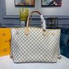 LV Neverfull GM Tote Bag Damier Azur Canvas Rose Ballerine Pink For Women, Shoulder Bags 15.4in/39cm LV N41604