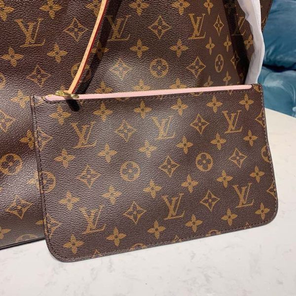 LV Neverfull GM Tote Bag Monogram Canvas Rose Ballerine Pink For Women, Women’s Handbags, Shoulder Bags 15.7in/39cm LV