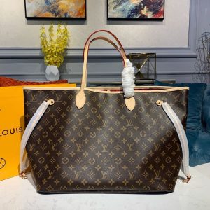 LV Neverfull GM Tote Bag Monogram Canvas Red For Women, WoHandbag, Shoulder Bags 15.7in/39cm LV M40991