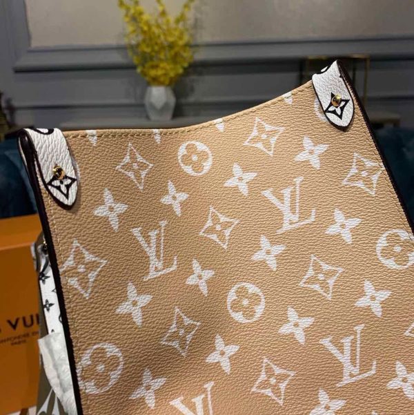 LV OnTheGo GM Tote Bag Monogram Giant Canvas Khaki/Cream/Beige For Women, Shoulder Bags 16.3in/41.5cm LV M44571