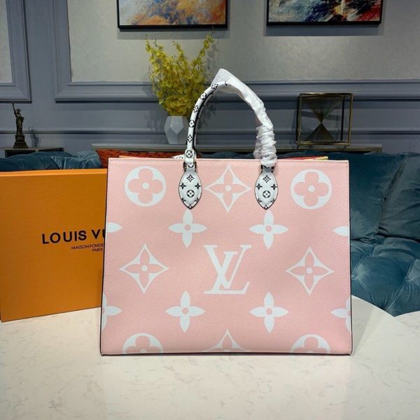 LV OnTheGo GM Tote Bag Monogram Giant Canvas Red/Pink/Yellow For Women, Shoulder Bags 16.3in/41.5cm LV M44569