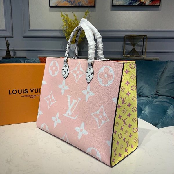 LV OnTheGo GM Tote Bag Monogram Giant Canvas Red/Pink/Yellow For Women, Shoulder Bags 16.3in/41.5cm LV M44569