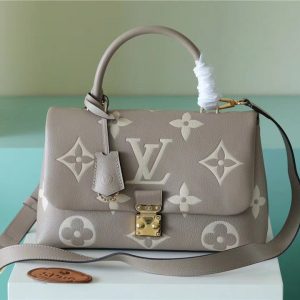 LV Madeleine MM Monogram Empreinte Dove Gray/ Creme Beige For Women, Shoulder and Crossbody Bags 11.8in/30cm LV M46041